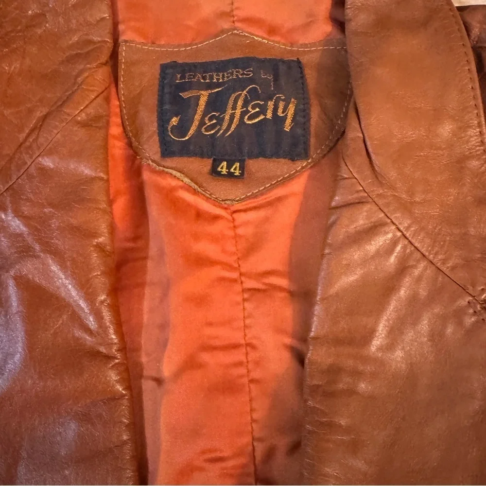 Genuine Leather Jacket Rust in color fully lined Quality Jeffery Size‎ 44